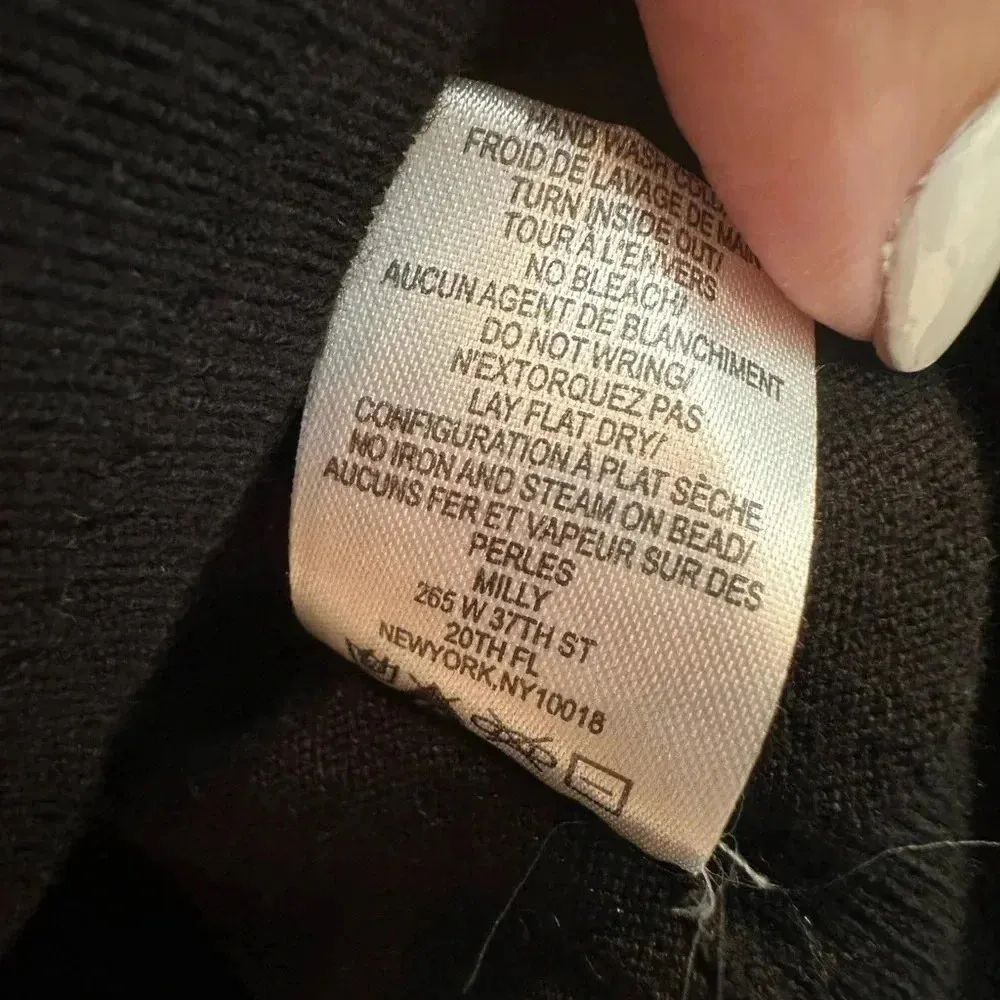 Vintage An Original Milly Of New York Cardigan Sweater Gold Embellishment Size M Black Size M - Image 13