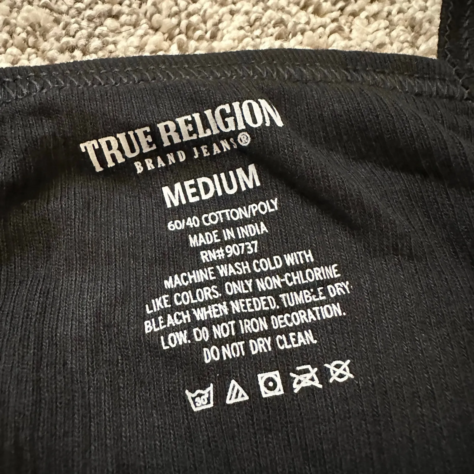 True Religion black ribbed tank top size M - Image 7