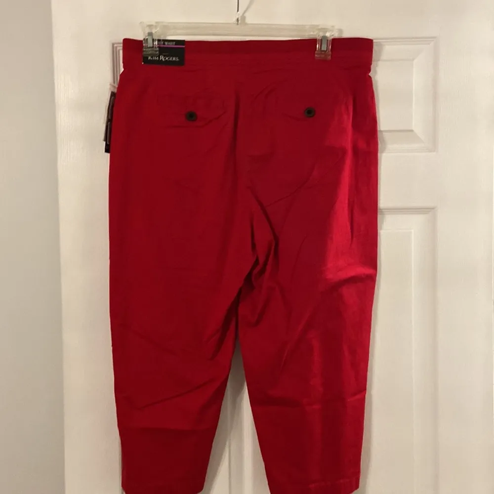 Kim Rogers Comfort Waist Crop Pants size 12 brand new color red two front pocket - Image 7