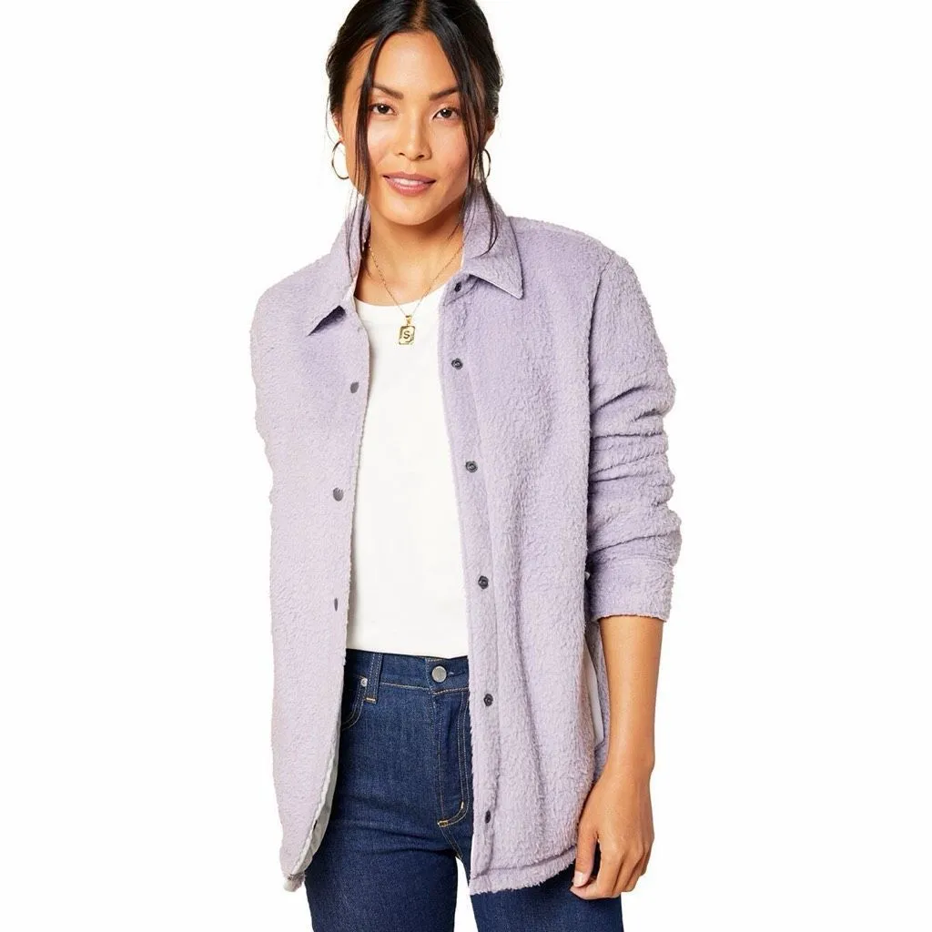 Outerknown Skyline Easy Shirt Jacket Lavender Purple Large - Image 4