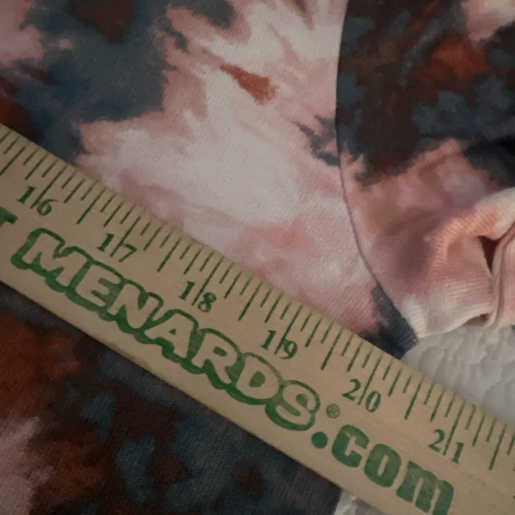 KIM & CAMI Tie Dye Peplum BABY DOLL TIERED Top MED 3/4 Slv Poly Blend EUC Lik Nu Gray - Image 4