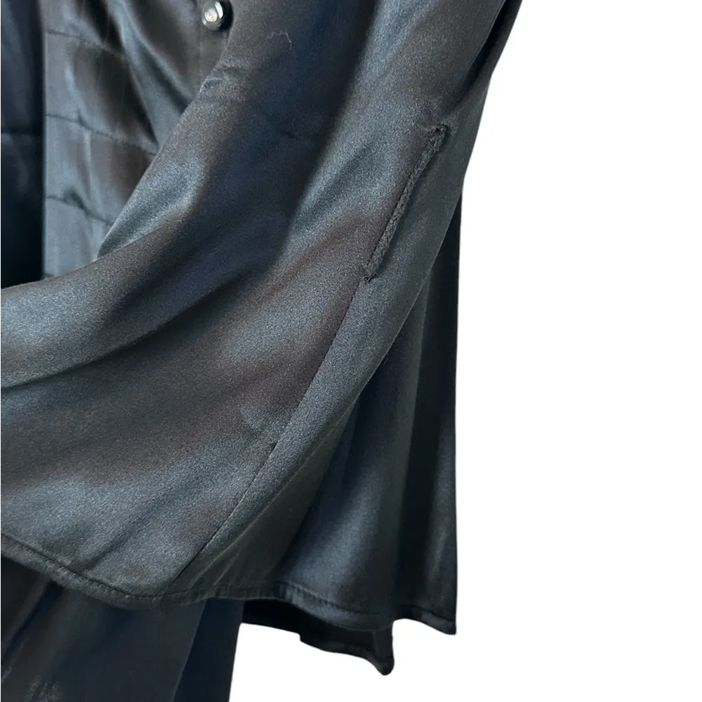 Vintage Y2K INC International Black Silk Corset Top WhimsiGoth Witchy Size M Size M - Image 6