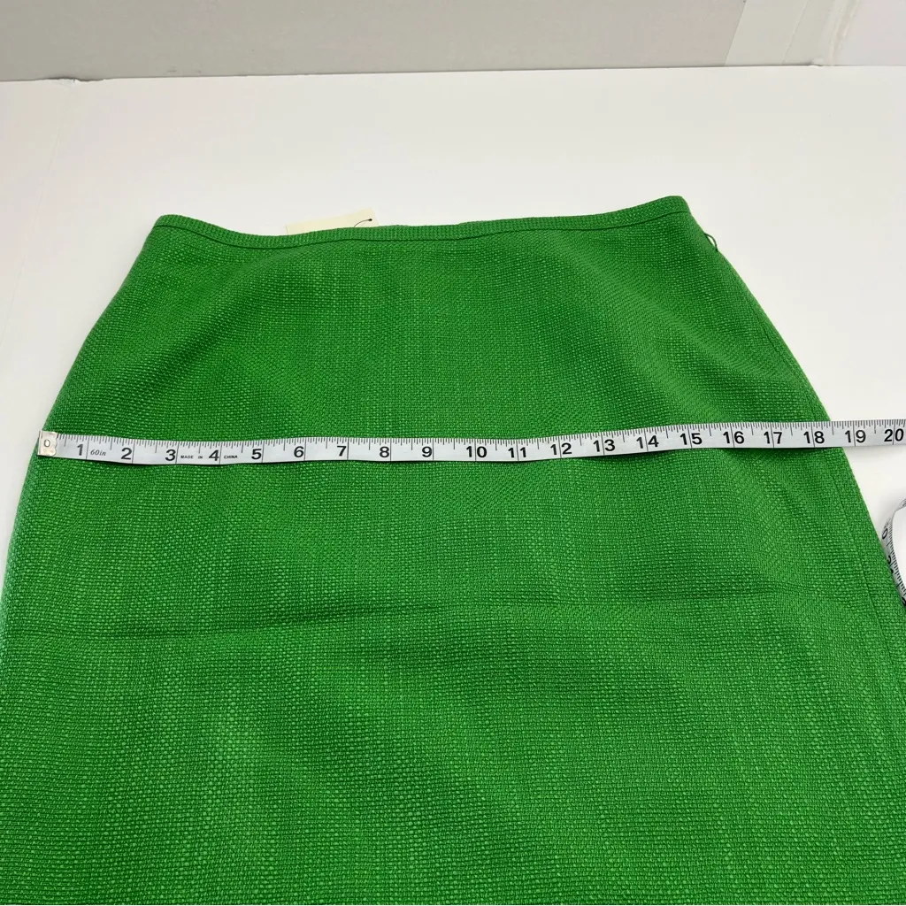 Talbots Kelly Green Midi Pencil Skirt Womens Size 6 Office‎ Work Preppy NEW - Image 7