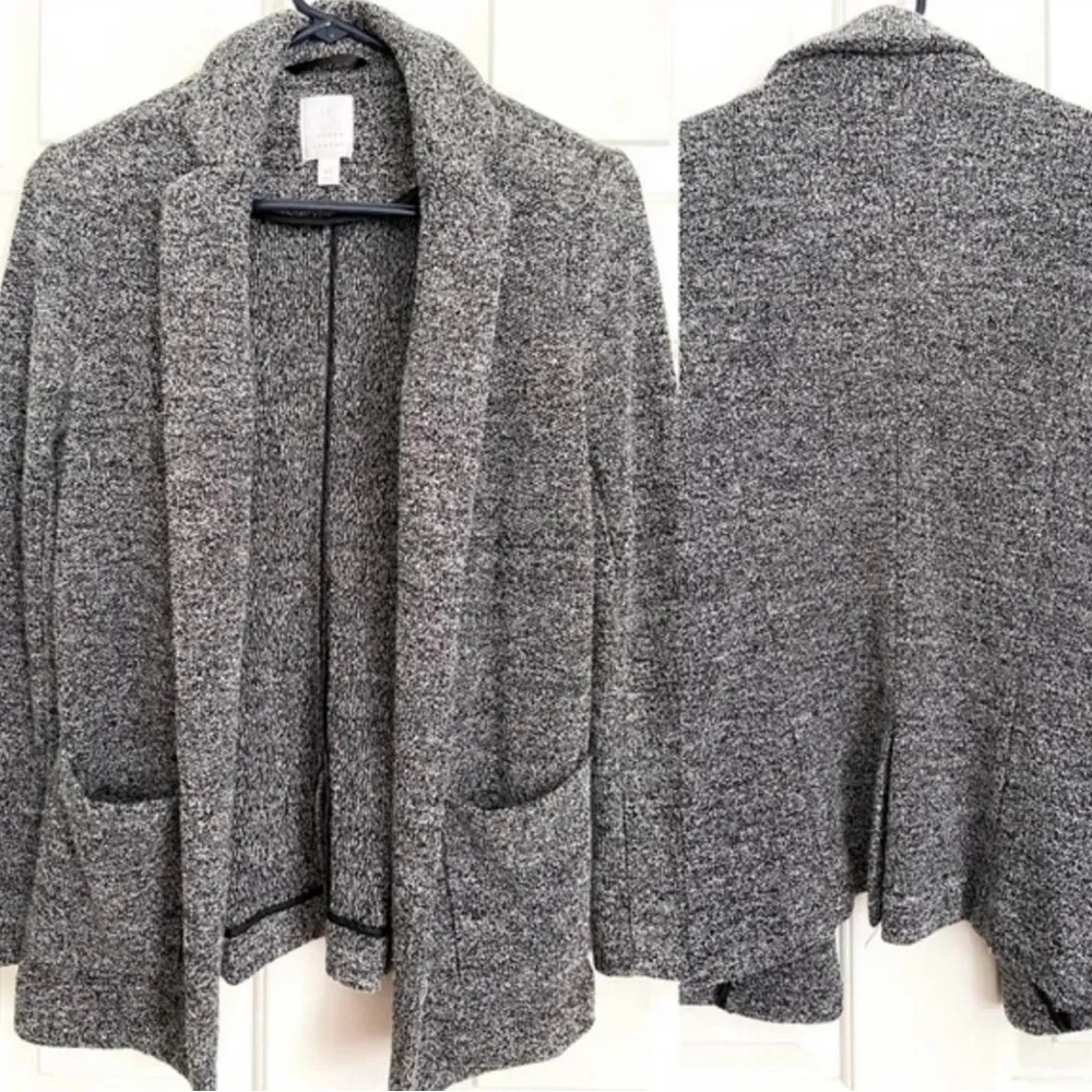 LC Lauren Conrad Gray Knit Long Sleeve Open Front  Jacket Cardigan XL - Image 2