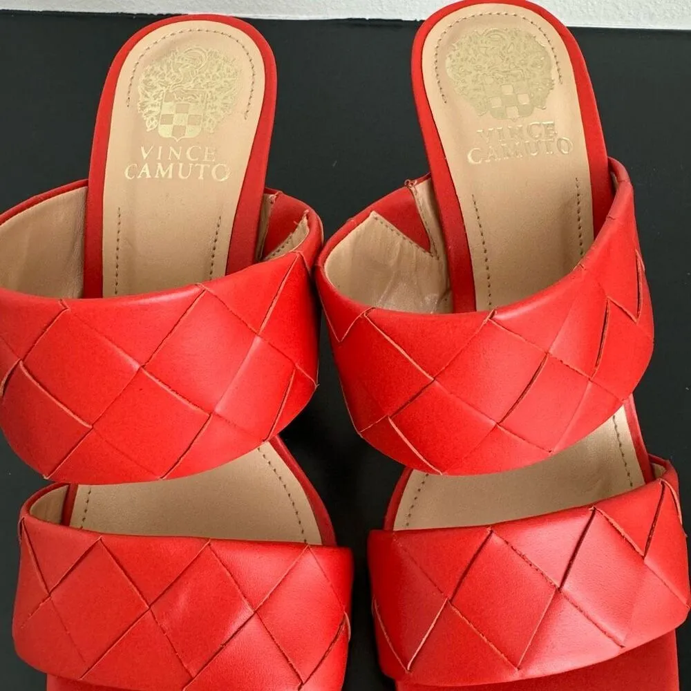 Vince Camuto Braided Orange Vacation Heel Romantic Cream Girly Sandal Size 8.5 - Image 9