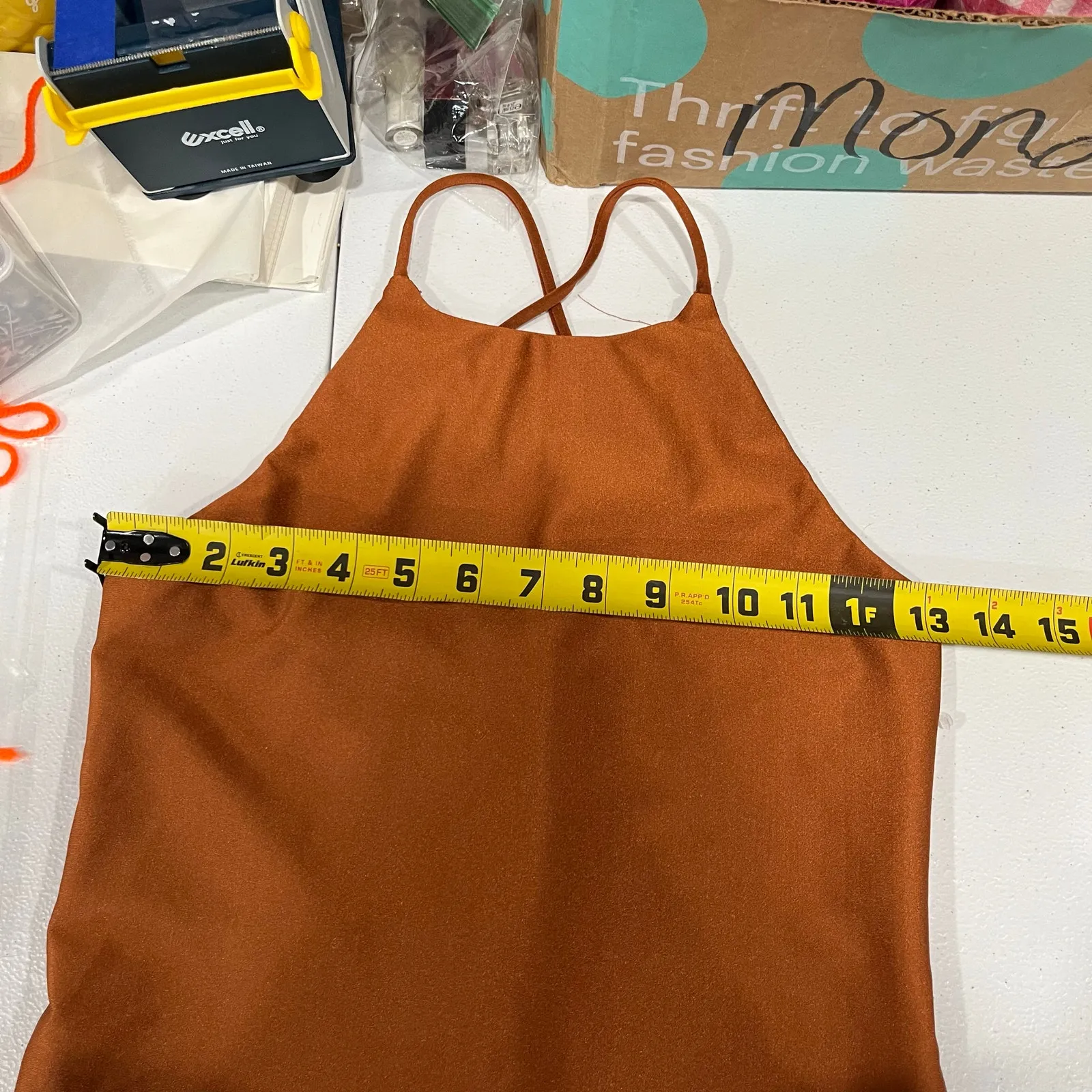 Altar’d State Revival Shimmer Orange Athletic Exercise Dress With Shorts Small - Image 7