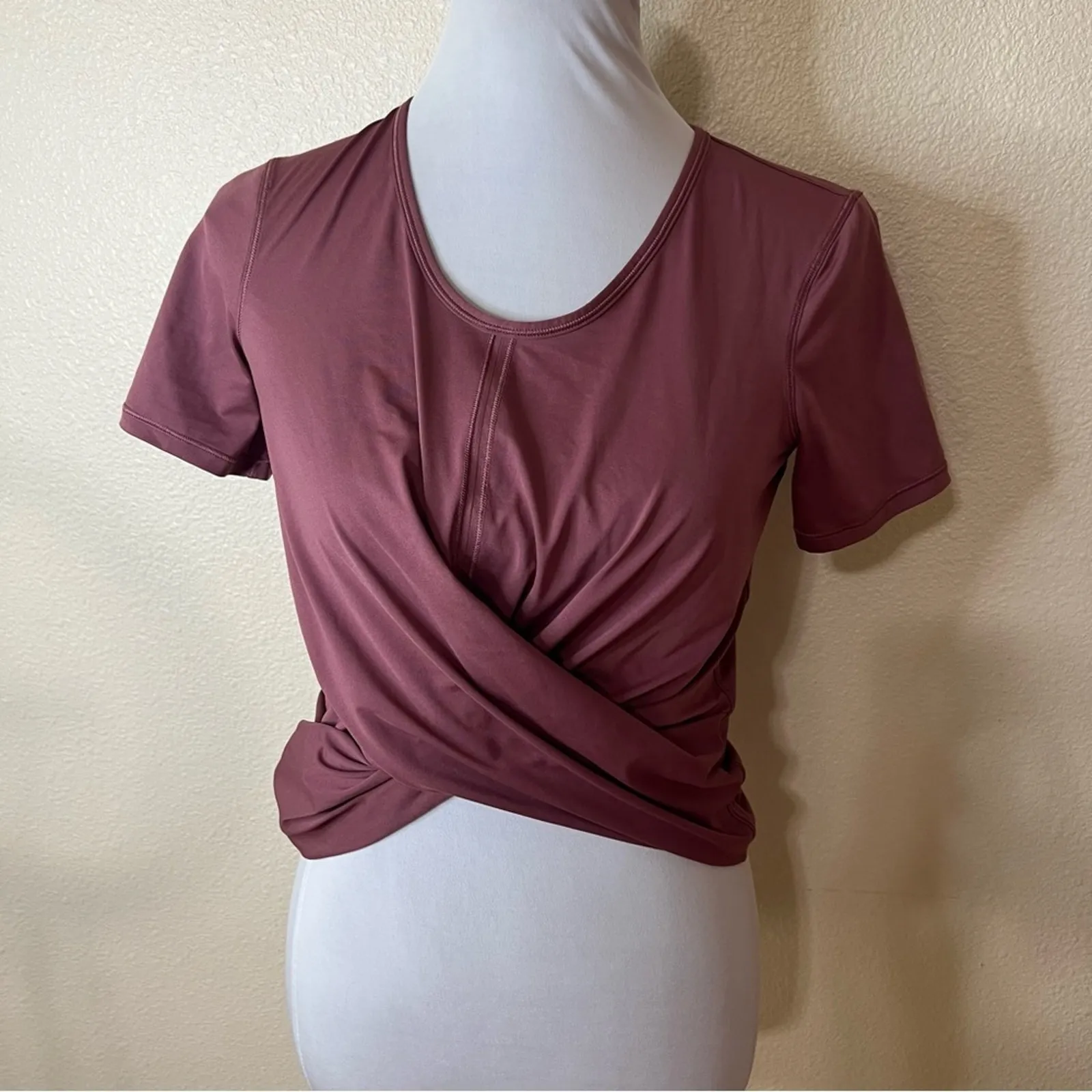 Lululemon Do the Daily Short Sleeve Twist Tee Shirt in Plumful 4 - Image 2
