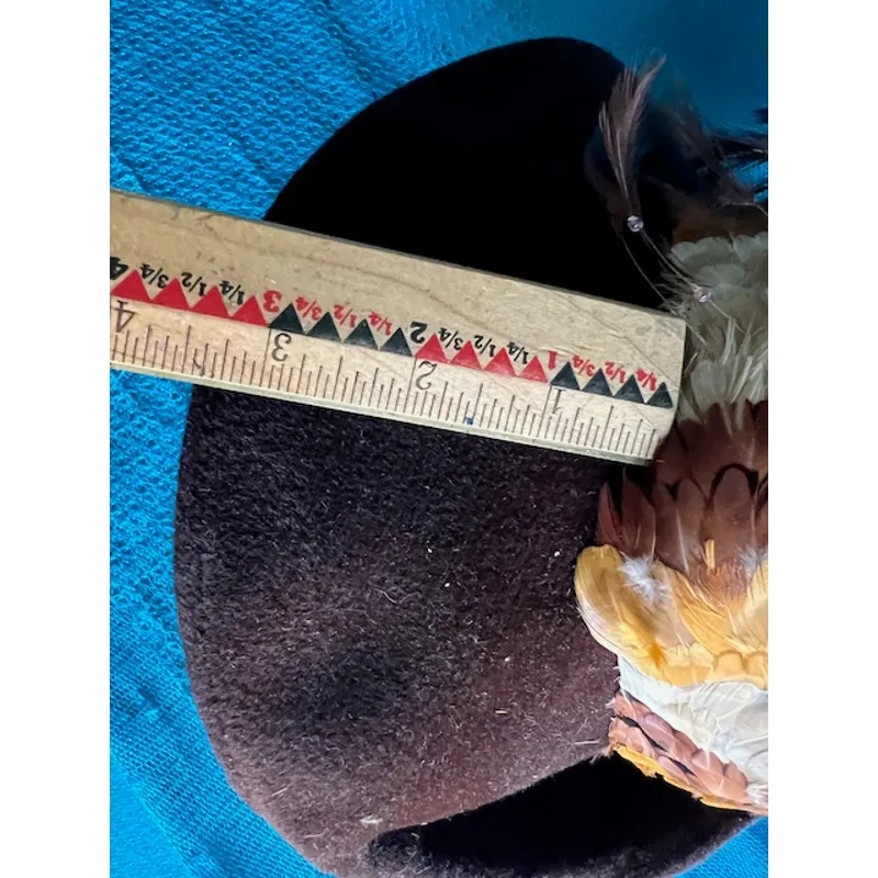 Originals by Mr josephs hat felted wool wide brim feathered Brown - Image 8