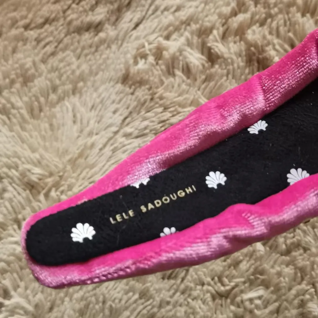 LeLe Sadoughi Pink Rhinestone women Headband - Image 8