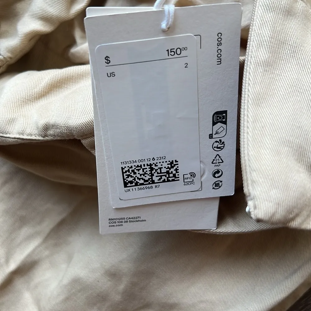 New COS linen blend oversized beige overalls jumpsuit - Image 7