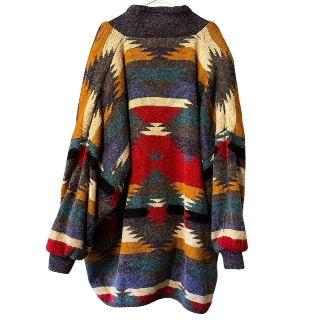 VENEZIA Southwestern Aztec Knit Sweater Jacket Insulated Button Women‎ 26/28 VTG Size undefined - Image 2