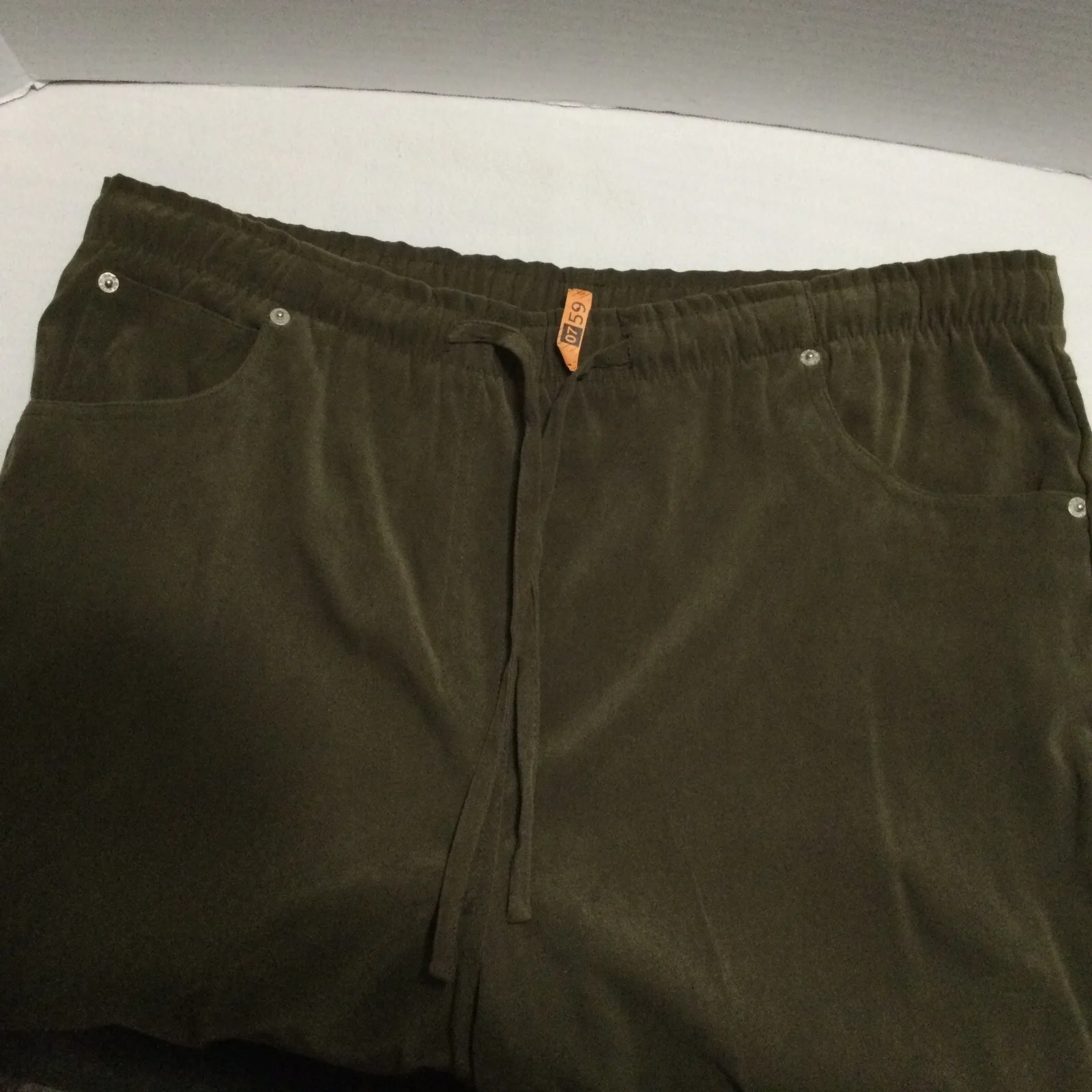 Denim & Co Women's 2 pc Pants & Long Sleeve Jacket Vintage 1970's Olive Green Size M - Image 14