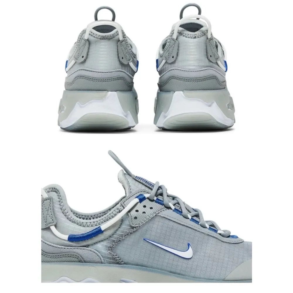 NEW Nike React Live Light Smoke Grey Hyper Royal Tennis Shoes Size 6.5 - Image 4