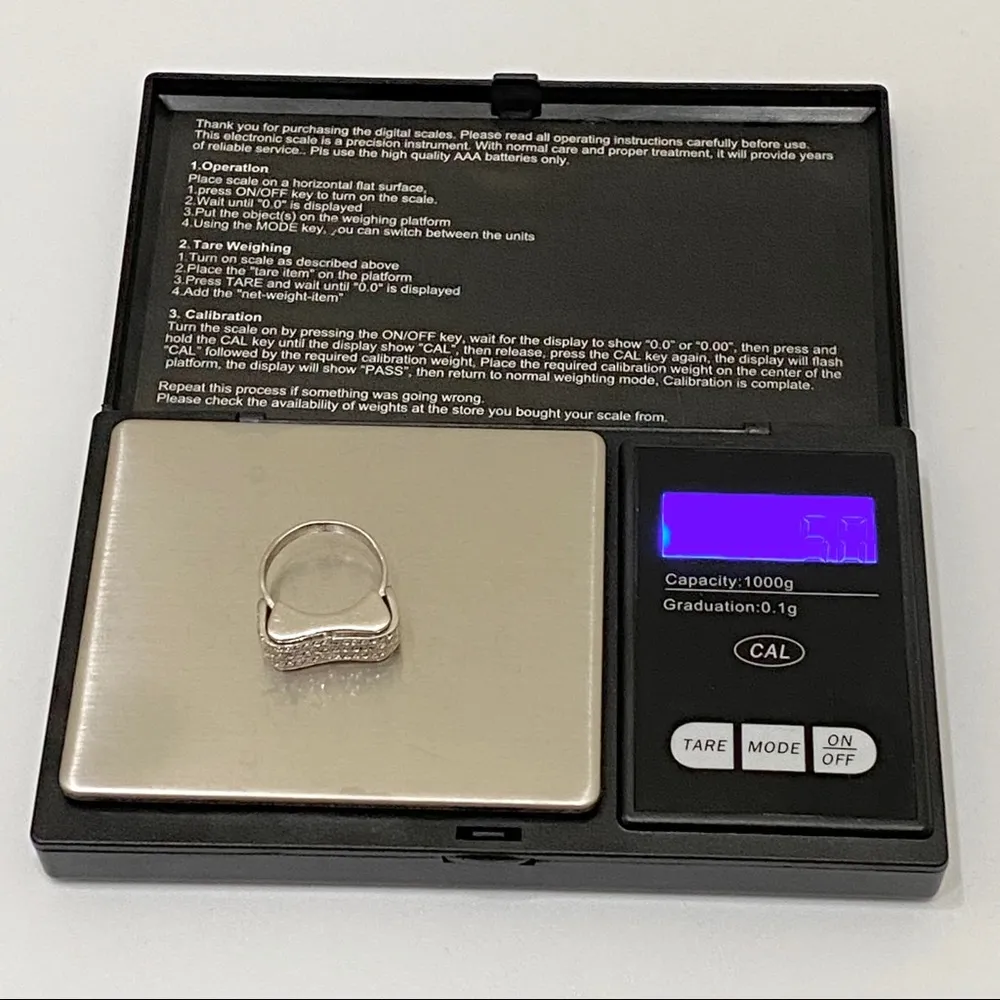 Vintage Sterling Signed Cocktail Bow Ring 6.5 - Image 8