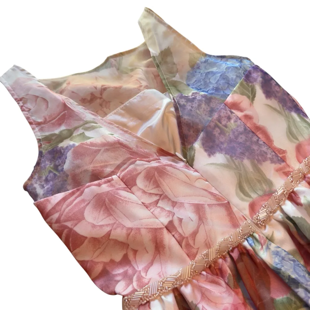 Carmen Marc Valvo Infusion Floral Midi Dress Size 4 Summer Wedding Guest in EUC - Image 16