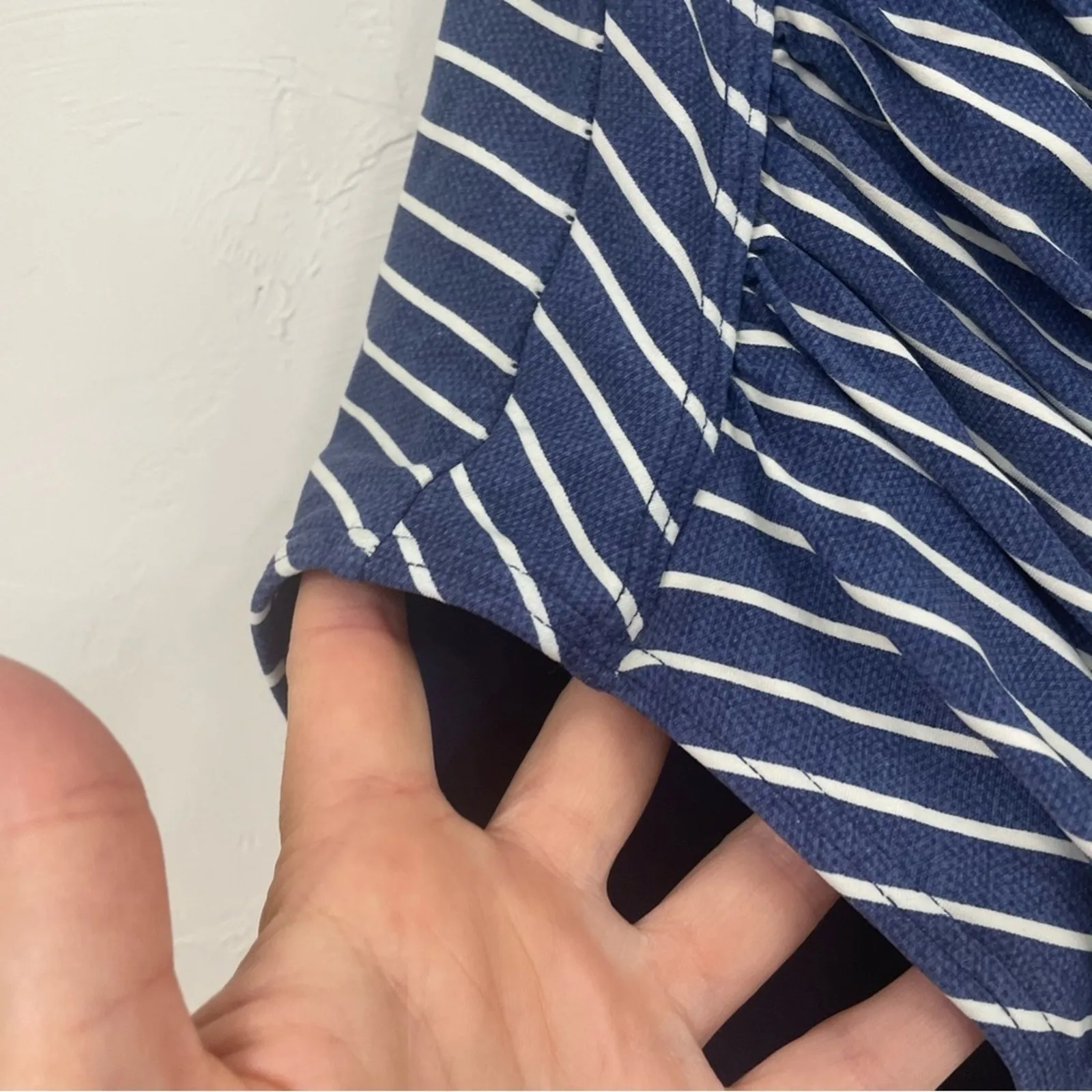 Niptuck Swim Womens Pinup Style One Piece Swimsuit 10 Striped Sweetheart Neck Blue - Image 2