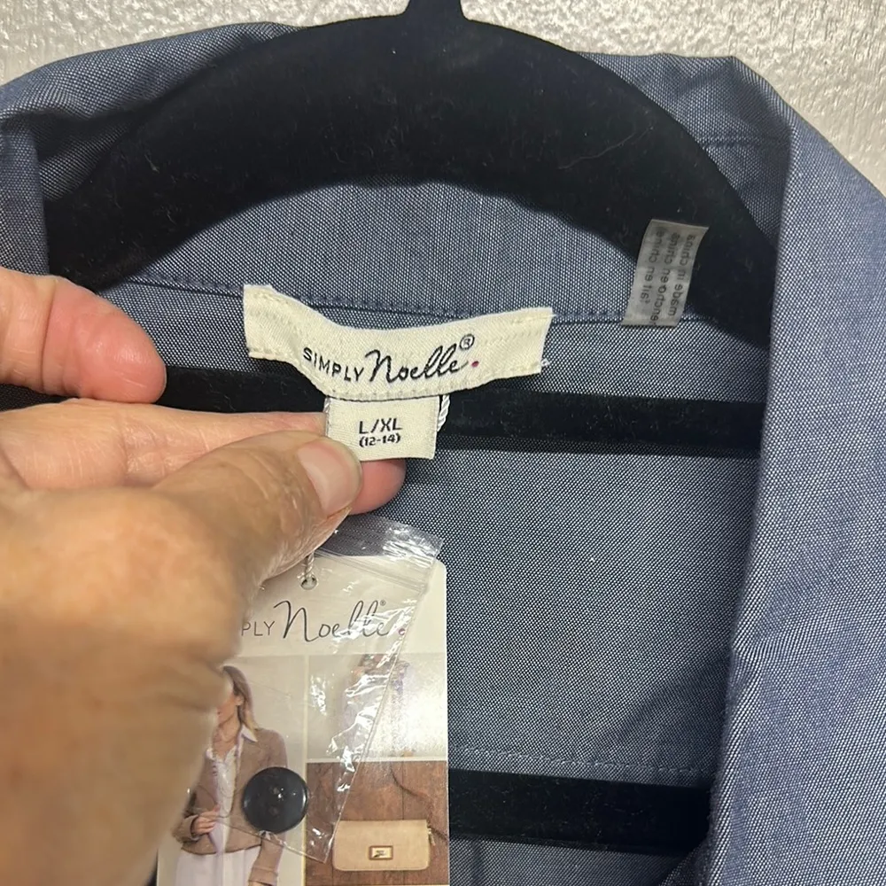 Simply Noelle Blue Button Down Shirt with Relaxed Fit - Image 3