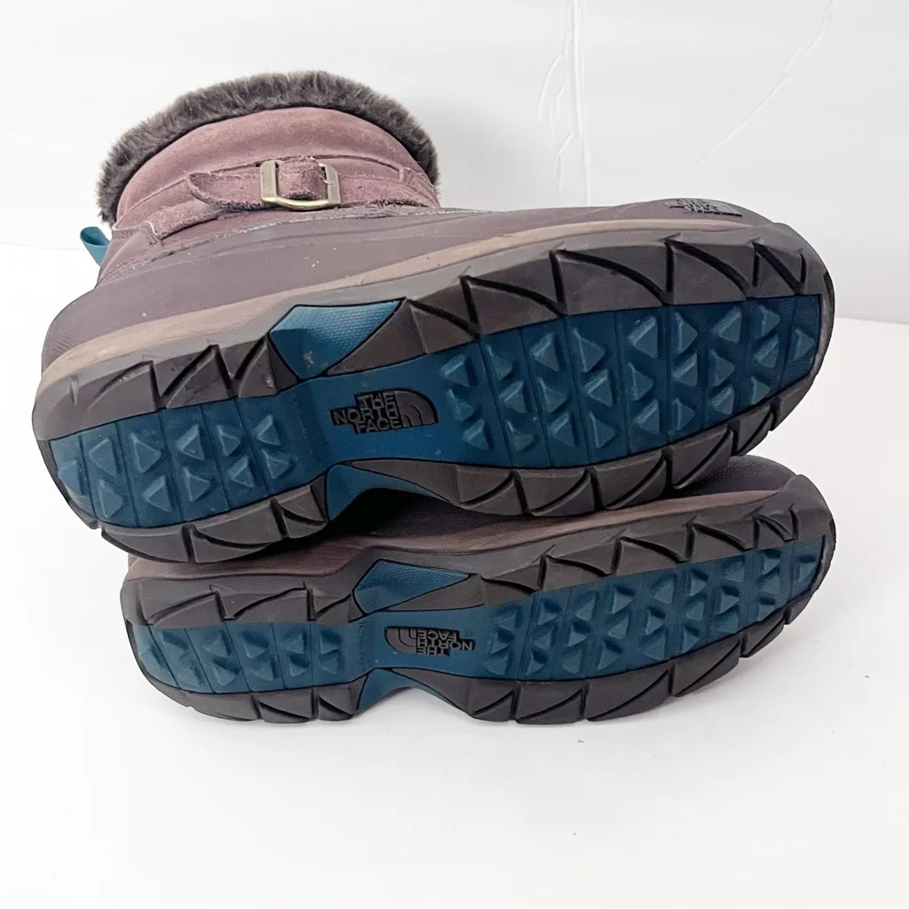 THE NORTH FACE Brown Chilkat lll Heat Seeker Mid Calf Fur Trim Boots Size 8.5 - Image 3