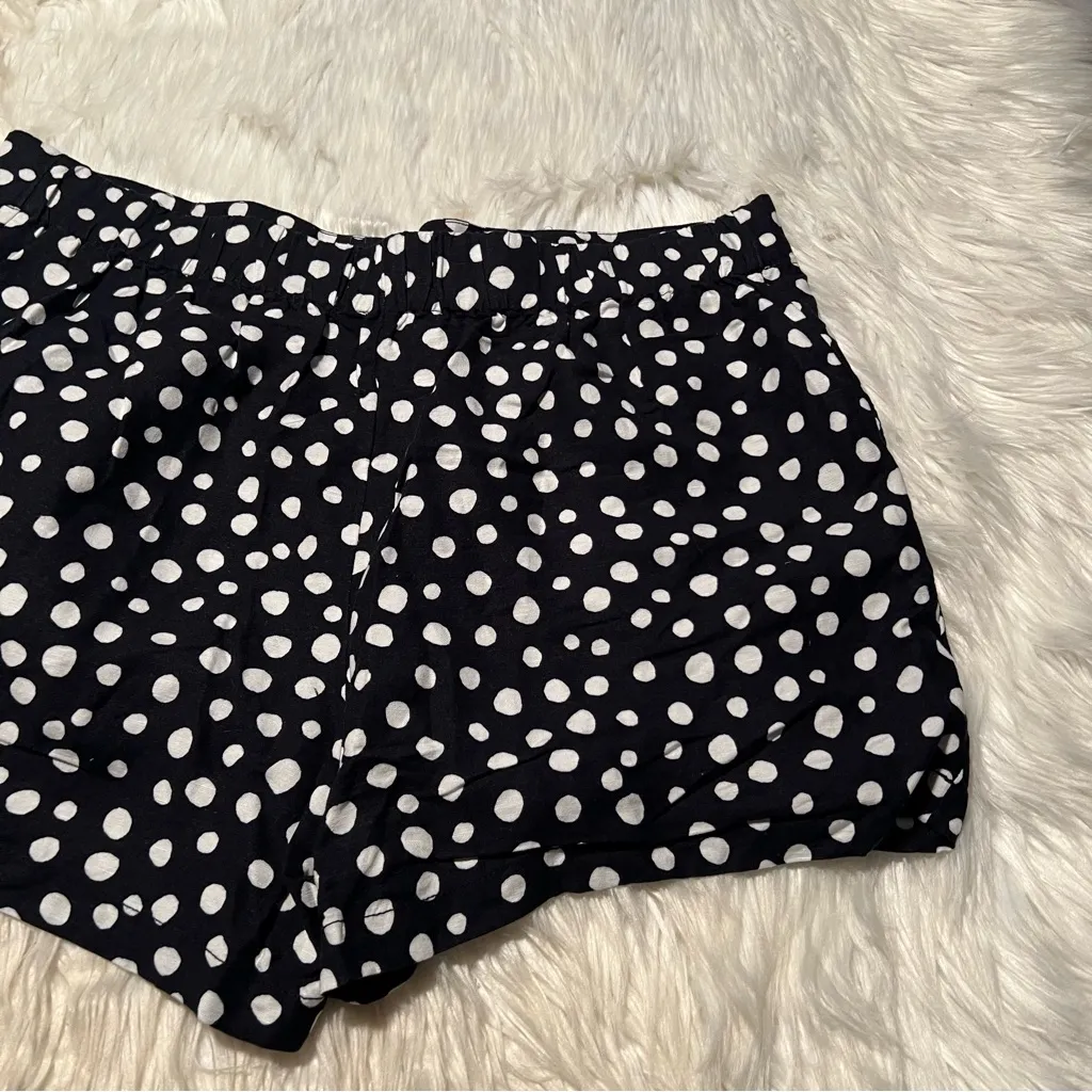 Loft Pleated Pull On Shorts Zoo Dot Navy Blue White XL - Image 9