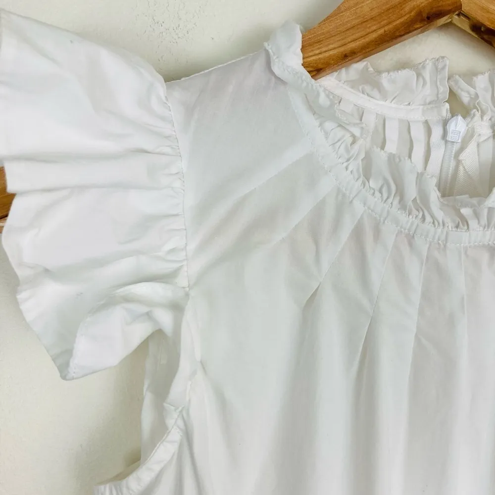 Sea New York Waverly white flutter sleeve tiered dress. Size 00 - Image 7