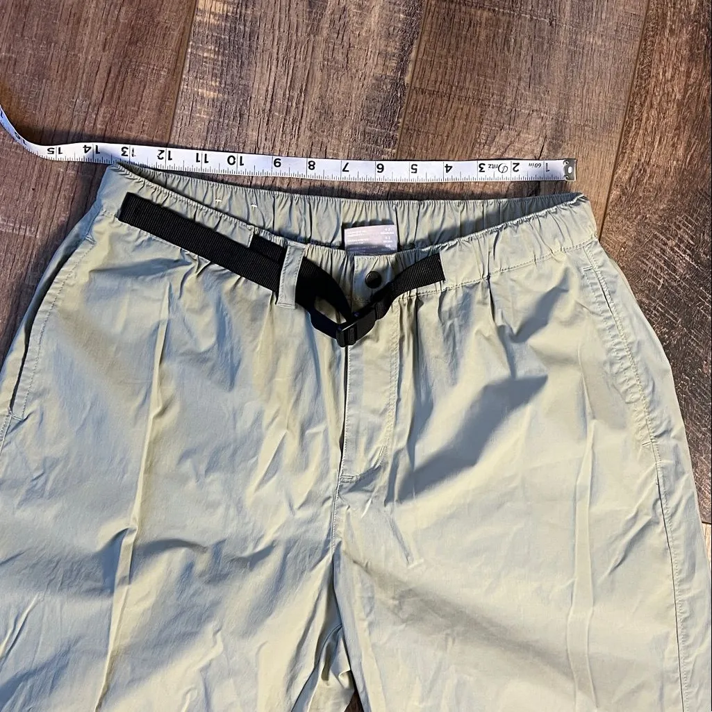 Columbia Women's Trail Rain Hiking Belted Outdoor Activewear Nylon Pants Size 10 Green - Image 8