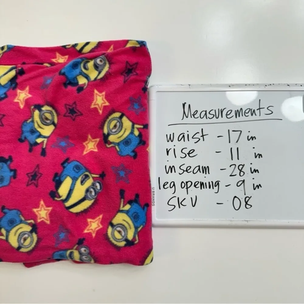 Despicable Me Minions Pink Micro Fleece Pajama Lounge Sleepwear Bottoms Sz Large - Image 11