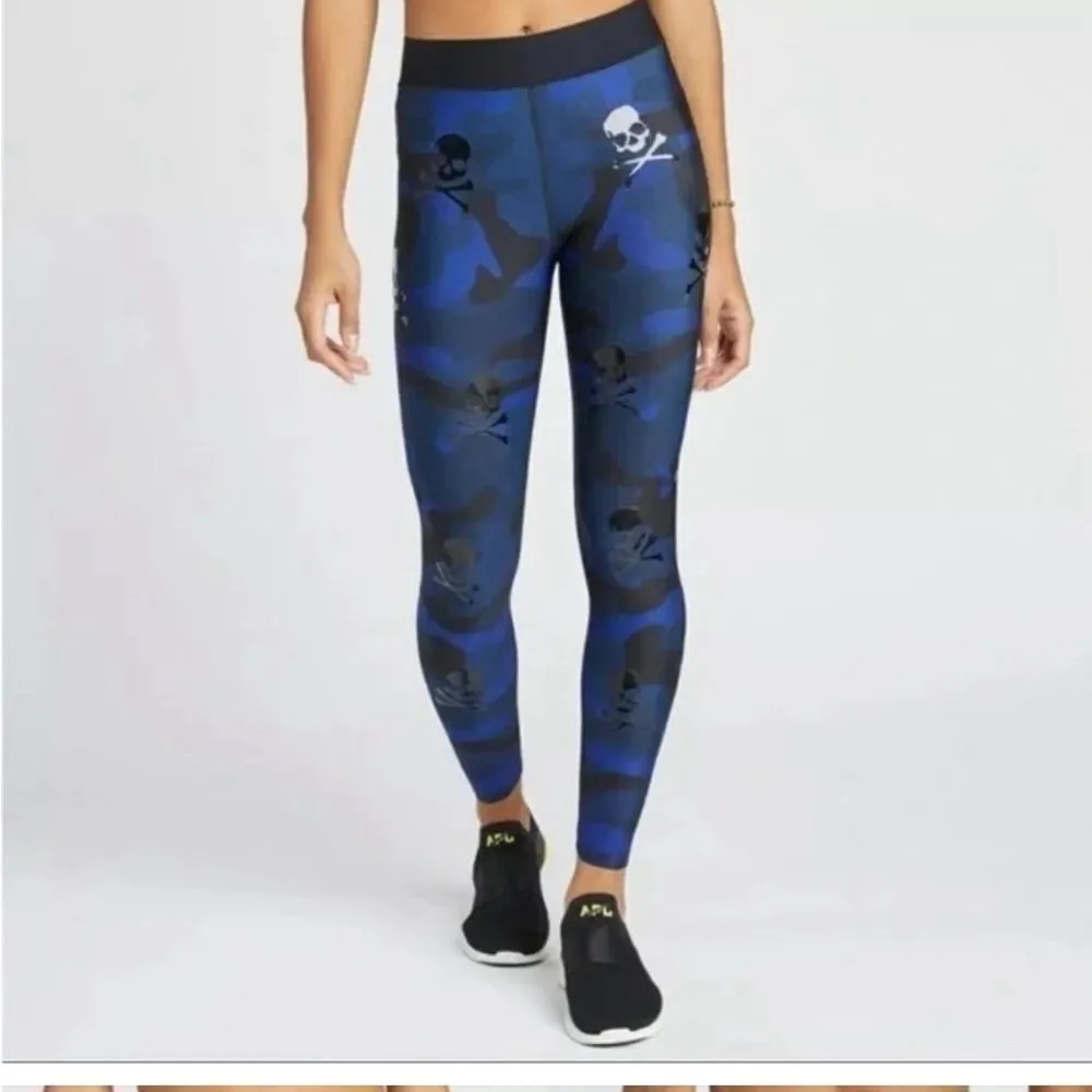 ultracor x Soul Cycle Python Skull Camo Leggings Blue- Size Small - Image 3