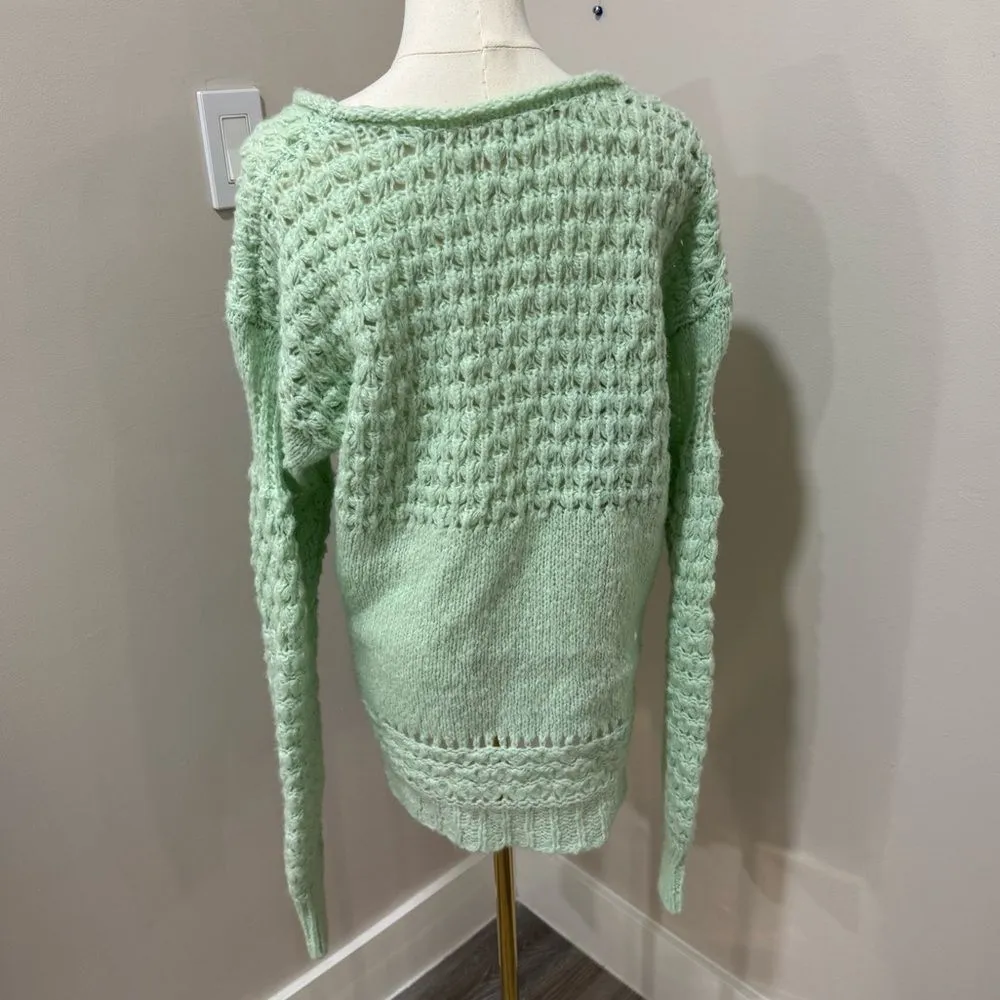 Free people Knit Oversized Sweater Green‎ Small - Image 3