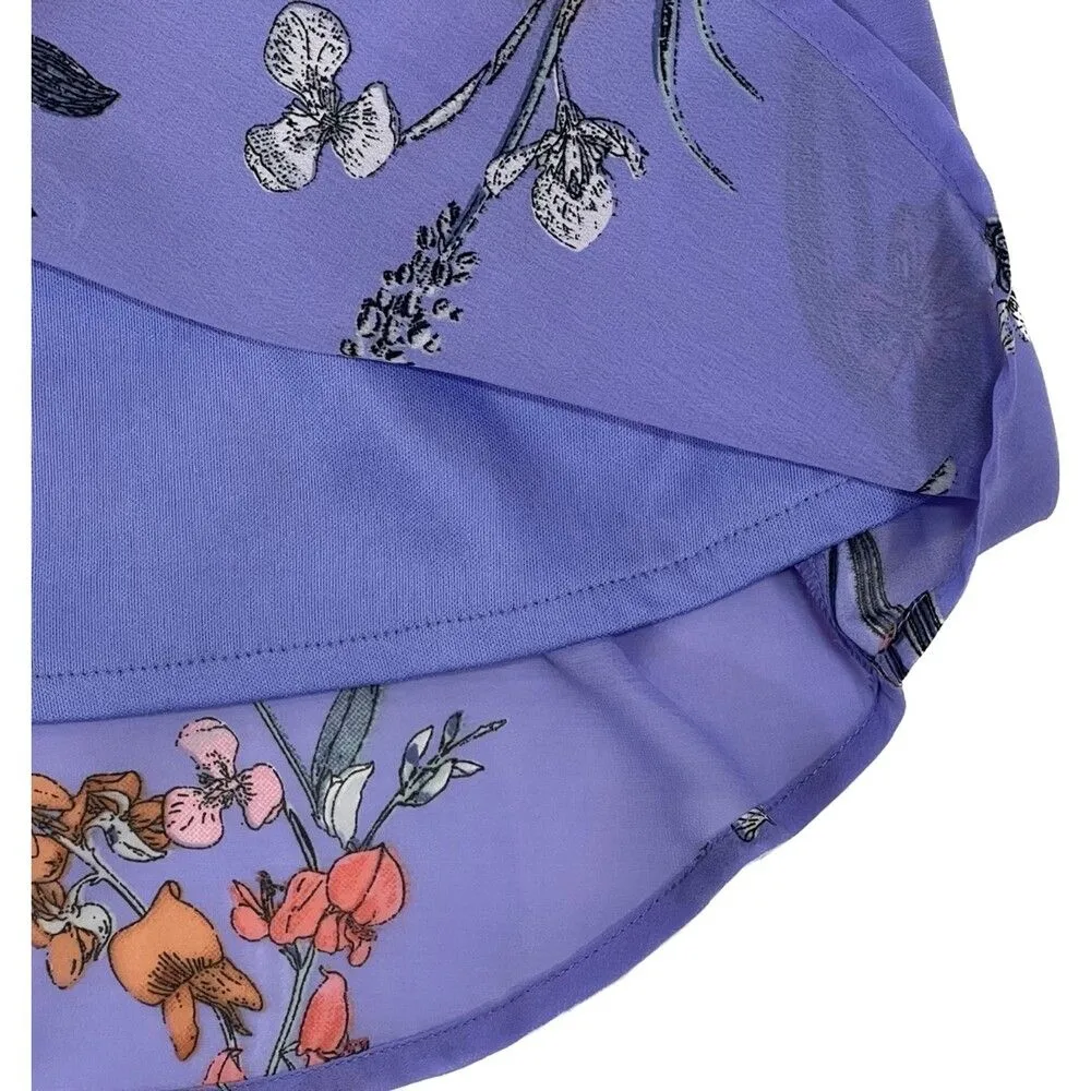 Japna | Periwinkle Floral Spaghetti Strap Tank | Small - Image 4