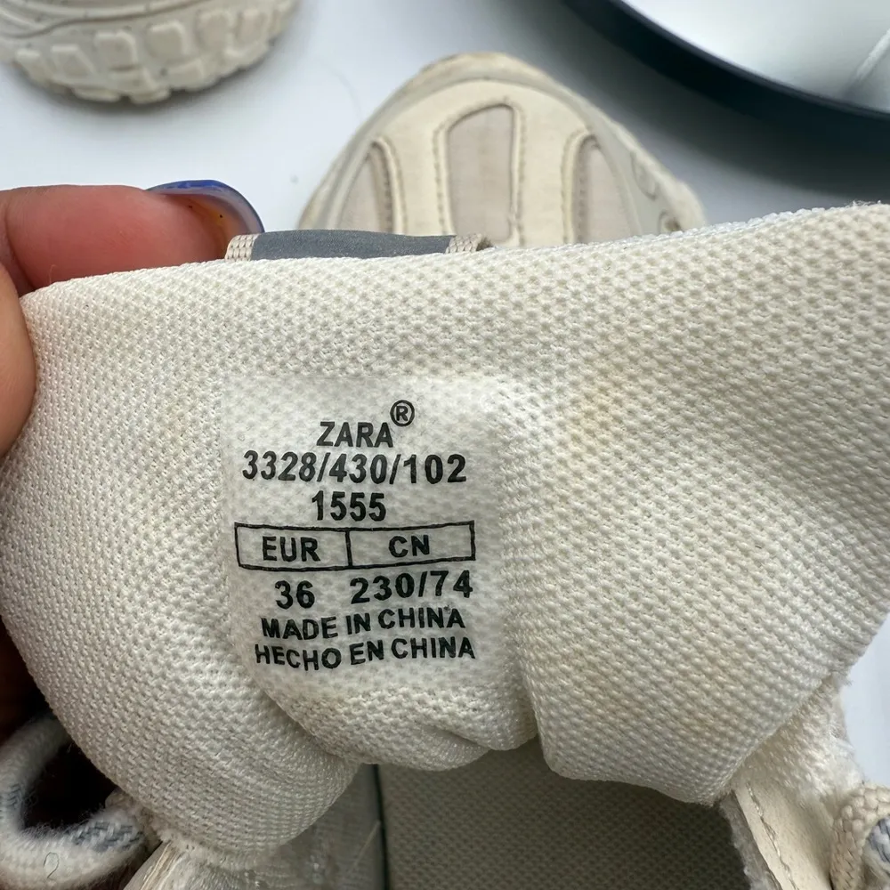 Zara Beige and Gray Athletic Sneakers - Image 7