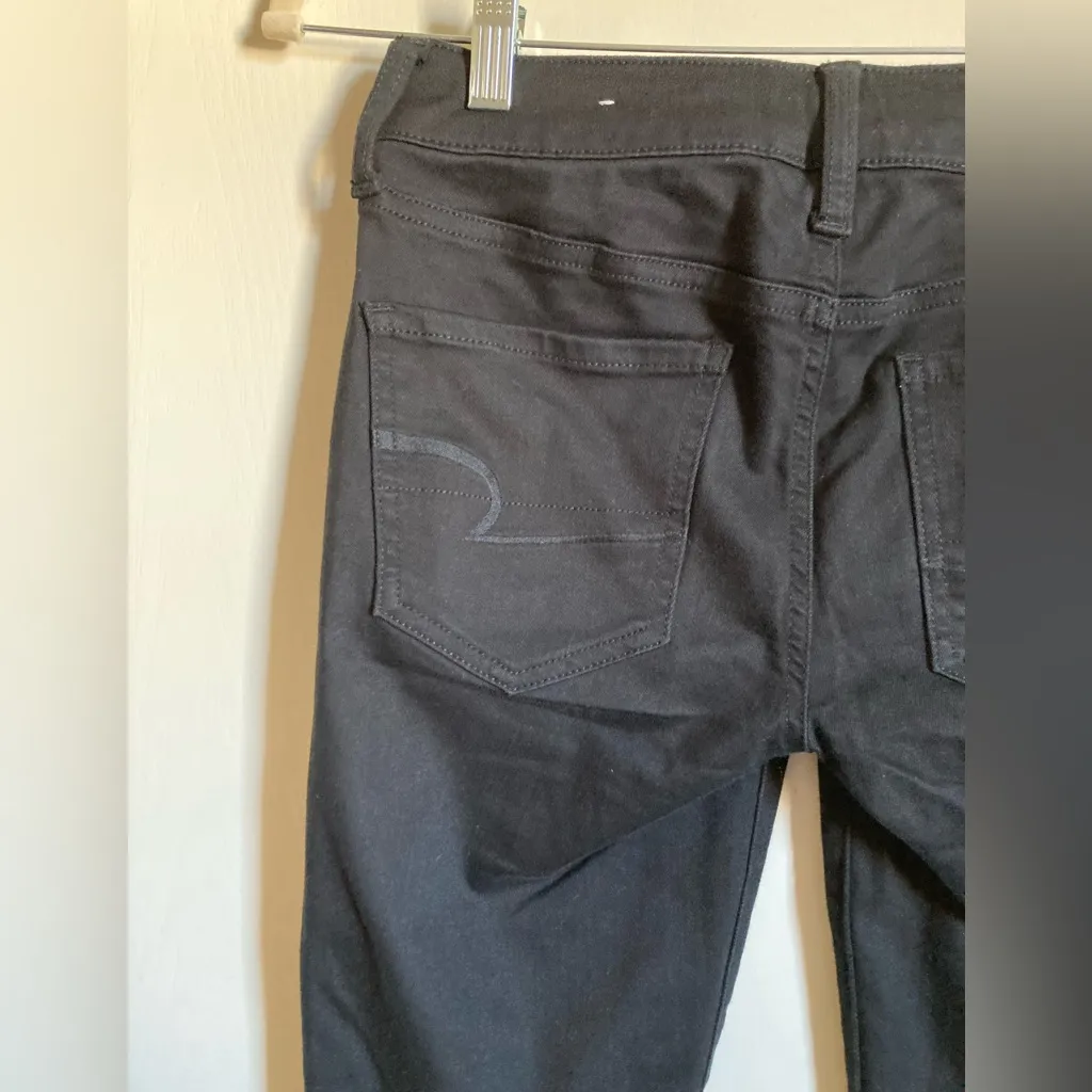 🌸American Eagle Outfitters Black Onyx Super Super StretchX Jeggings Pants Jeans #RW - Image 10