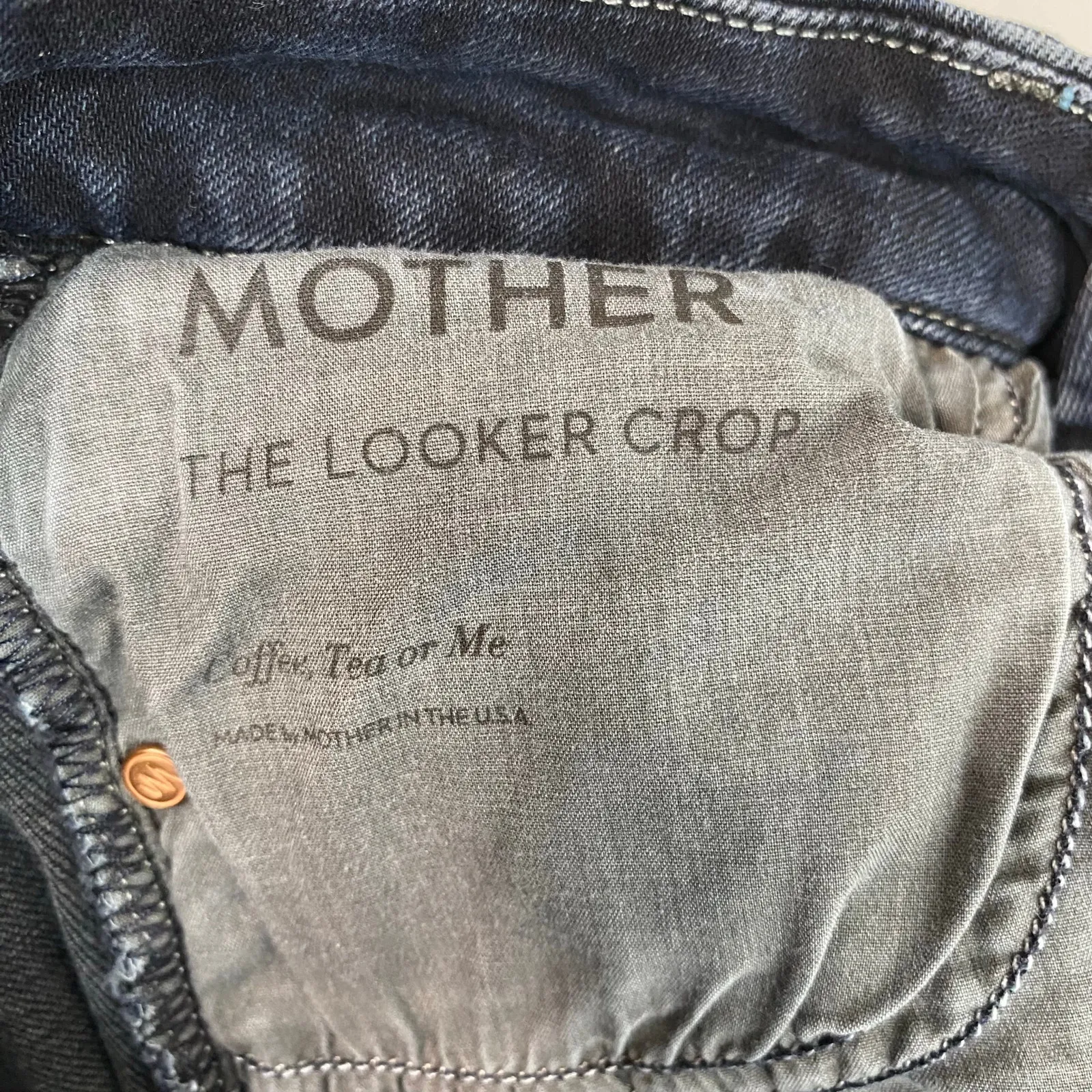 MOTHER Looker Cropped Skinny Jeans In Coffee, Tea, or Me? Size 2/26 Blue - Image 10