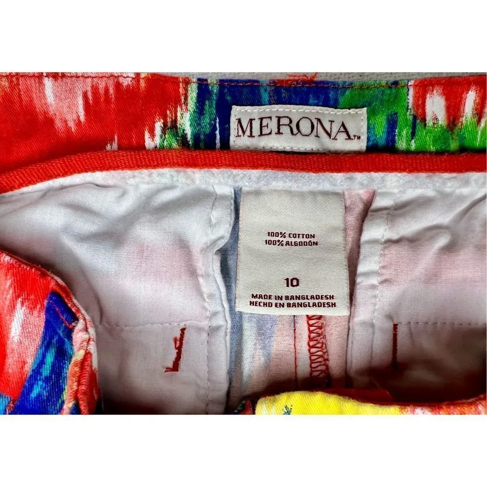 Merona Women’s Floral Colorful Watercolor Shorts Sz 10 EUC Worn By Actress on TV - Image 5