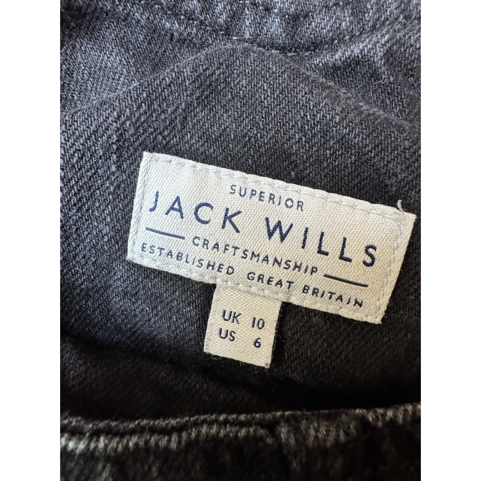 Jack Wills Black Denim Jumper Overall Mini Dress Size 6 - Image 7