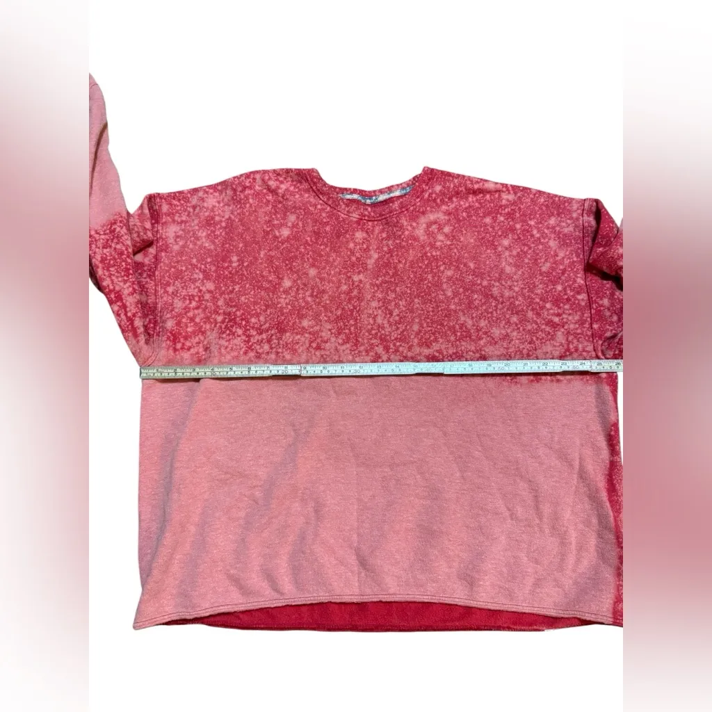 Vintage Fruit of the Loom Crewneck Sweatshirt Red Coral Acid Wash sz 2XL - Image 5
