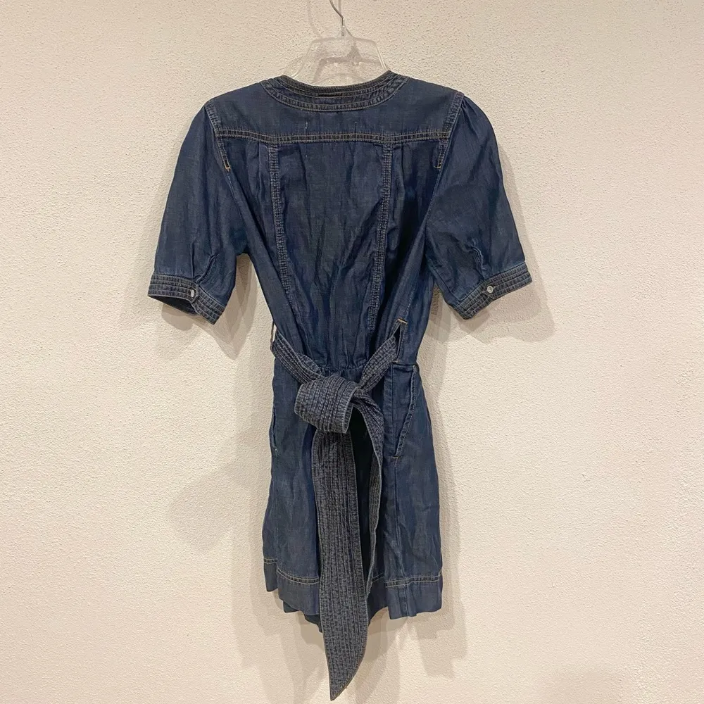 NEW  Pilcro + the Letterpress Denim Romper Retro Tie Waist Sz 0 - Image 5