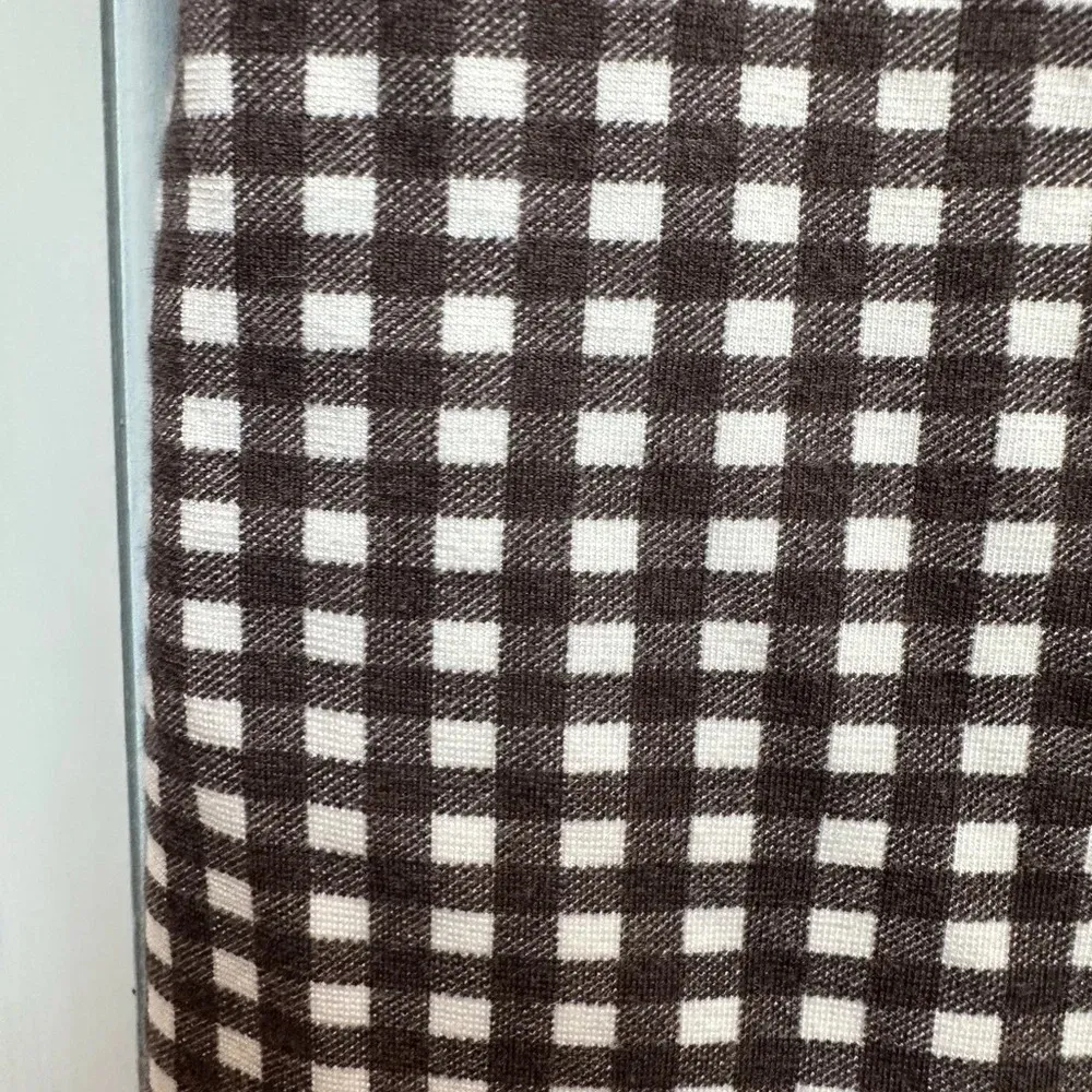 Bailey 44 Taupe Gingham Ponte Friends With Benefits Dress Plaid Ruffle Size L - Image 9