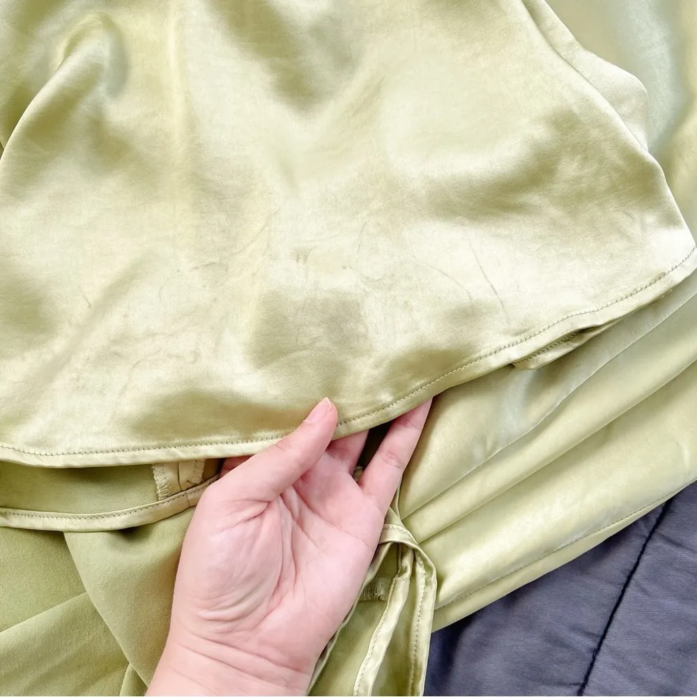 ELLIATT • Kai Maxi Dress in Avocado green satin gown bridesmaid formal - Image 15