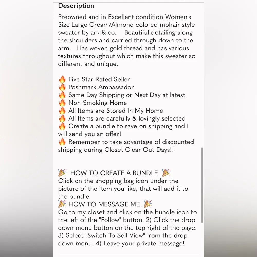 Women’s almond color mohair style sweater size large - Image 11