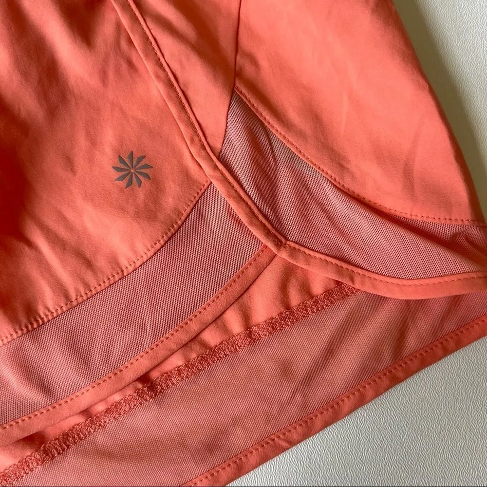 ATHLETA Plus Size Mesh Racer Run 4” Island Coral Breathable Short - Image 5