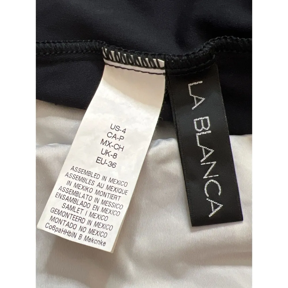 La Blanca Black White Ikat Chevron Print Design One Piece Swimsui… - Image 10