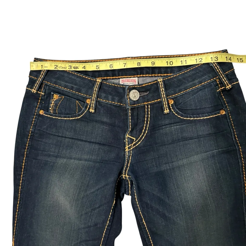 True Religion Low Rise Skinny Jeans, Dark Wash, Style #WH52D95SJ, Sz 26 - Image 7