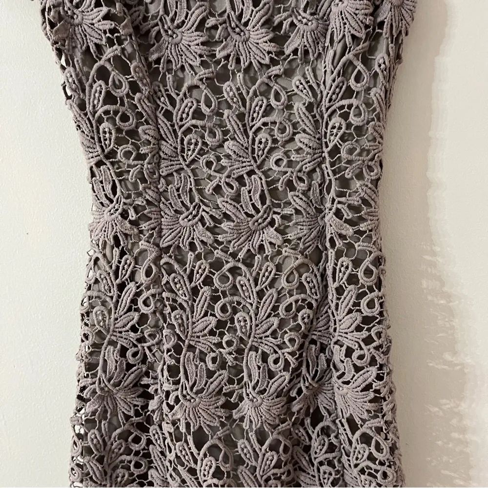 Lulu’s Hidden Talent Backless Grey Floral Lace Mini Dress, Women’s Size M - Image 6