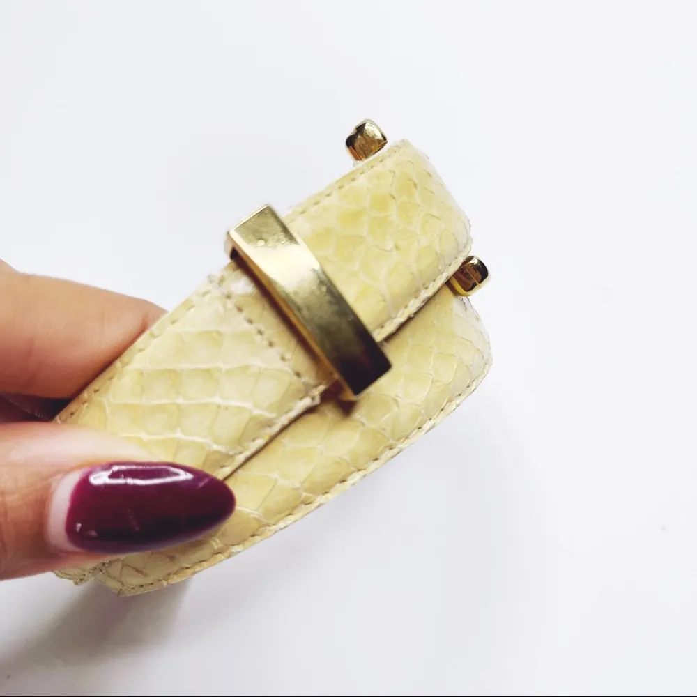 AXIOM | Beige Genuine Snakeskin Belt Sz L Size L - Image 6