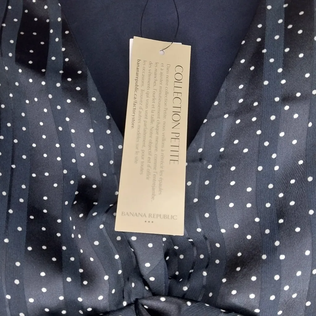 Banana Republic Pleated Tiered Sleeveless Polka Dot Dress NWT - Image 5