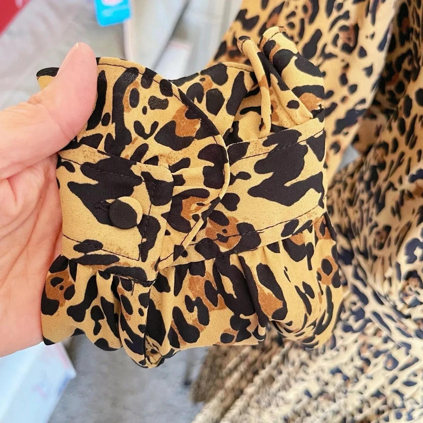 J.Crew Dress Sz 8 Long Sleeve Leopard Animal Print Safari Safari Chic Boho Fall - Image 7