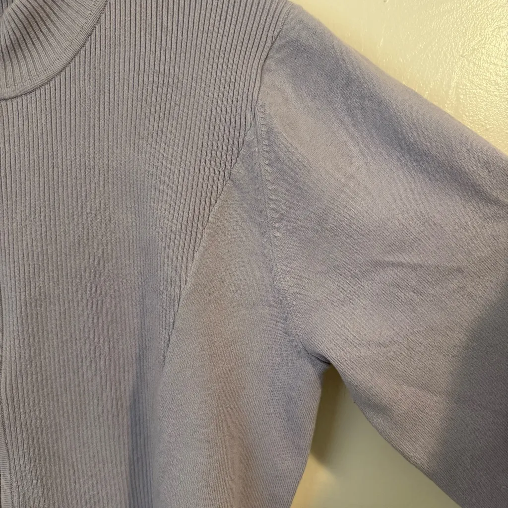 Anthropologie Shu Shu Zip Up Ribbed Knit Cardigan - Image 3