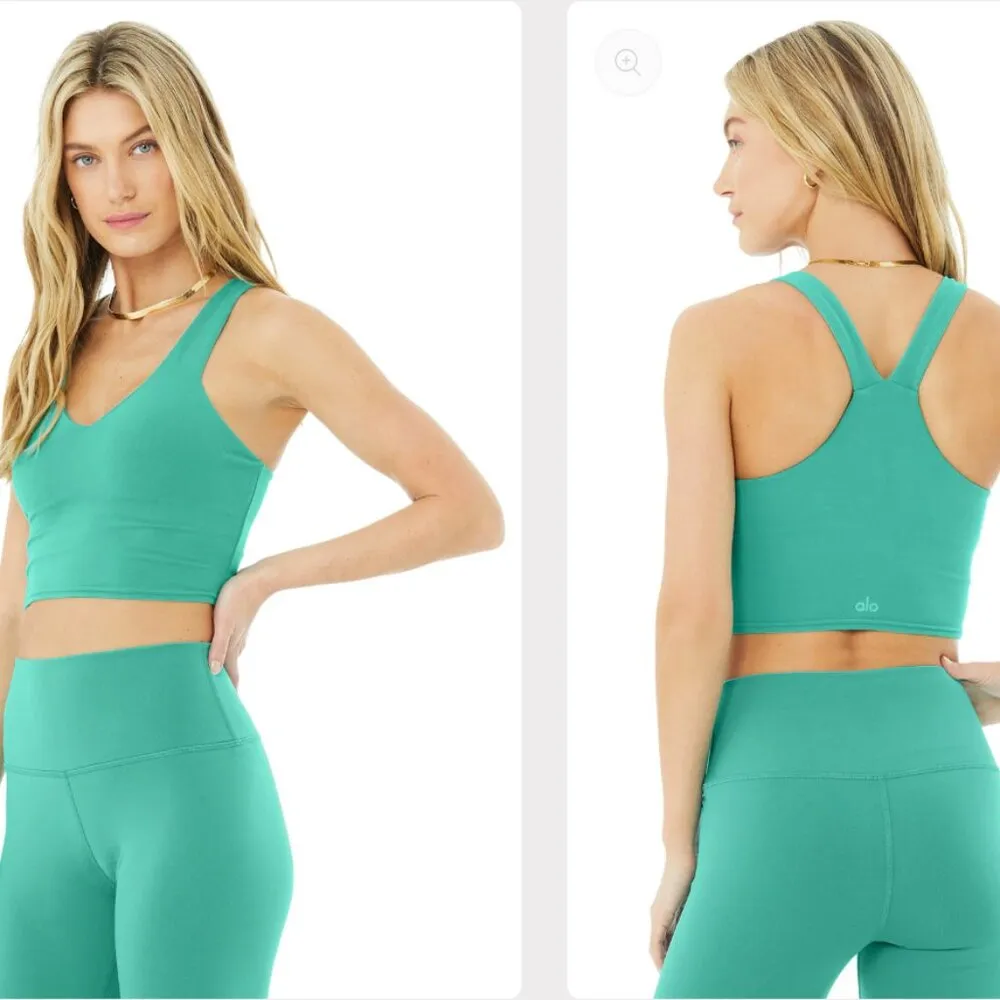 Alo Yoga Airbrush Real Bra Tank in Ocean Teal Size XL $70 - Image 2