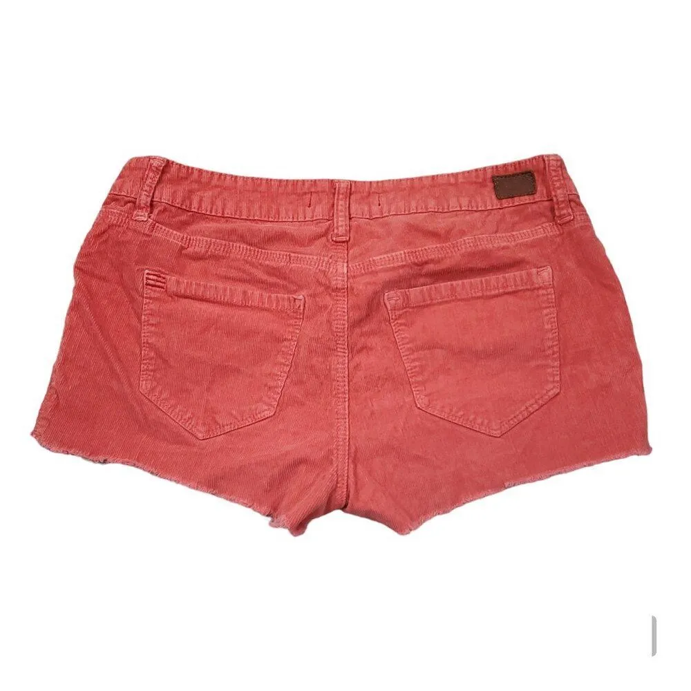 BDG Urban Outfitters Low Slung Corduroy Cutoff Shorts Size 30 Coral Orange Pink - Image 2