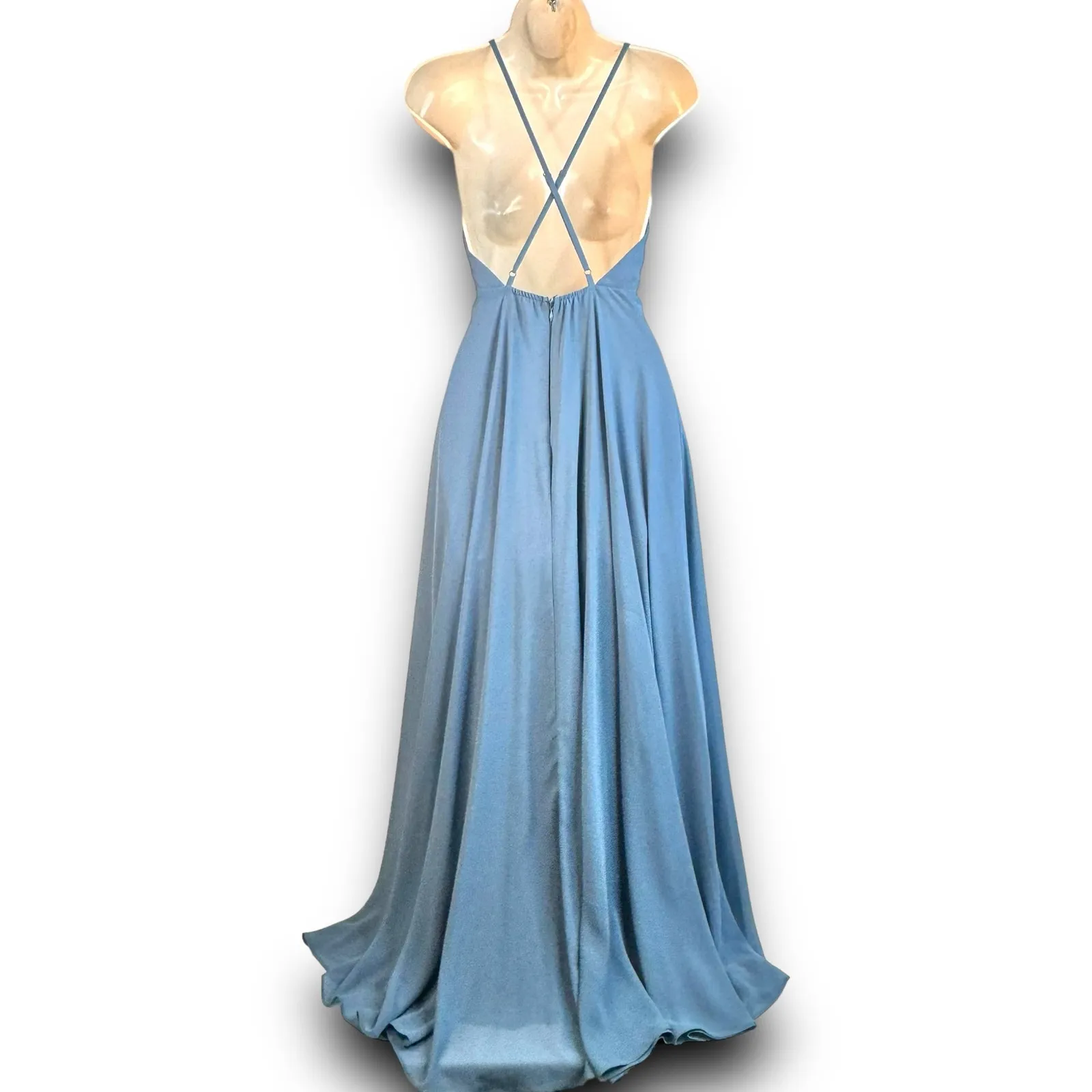 Lulus 'Mythical Kind of Love' Long Blue Maxi Dress Sleeveless Open Back Small - Image 6